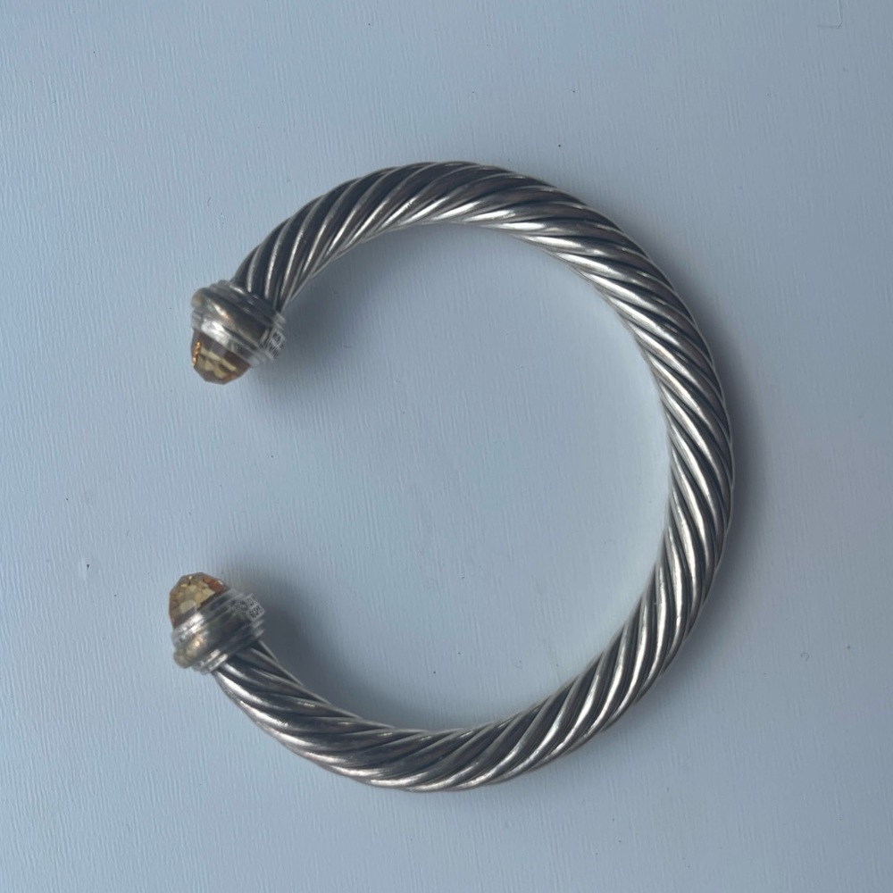 David Yurman 7mm Cable Bracelet w Citrine